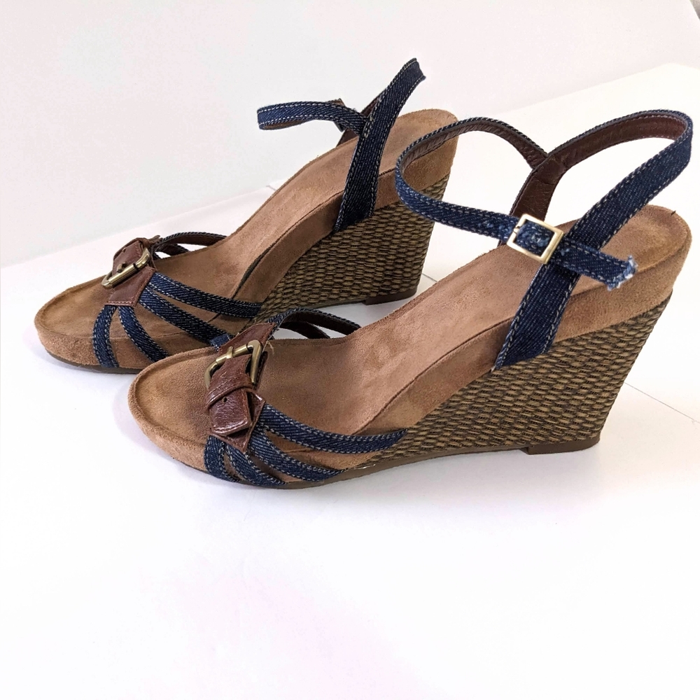 Aerosoles BD Aero Plush Around Wedge Sandals Size 7